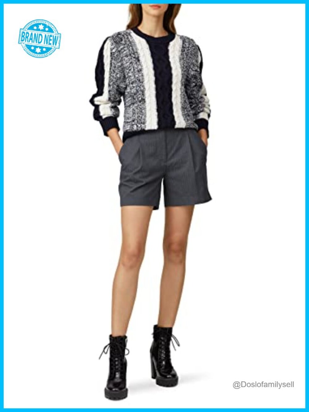 Wool Colorblock Striped Pullover Sweater Crew Neck Long Sleeve